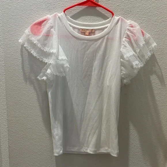White Puff Sleeve Lace Top - Brand Unknown - Picture 1 of 6